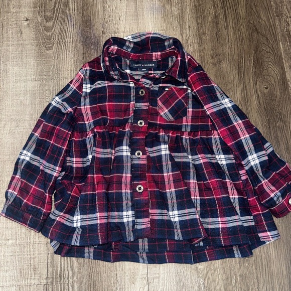 Tommy Hilfiger Other - Tommy Hilfiger Girls Plaid Button Up Top Size 18 Months